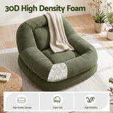 Artiss Armchair Floor Chair Couch Recliner 1 Seater Cloud Chaise Lounge Corduroy Green - Close-Up Angle