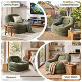 Artiss Armchair Floor Chair Couch Recliner 1 Seater Cloud Chaise Lounge Corduroy Green - Extra Image
