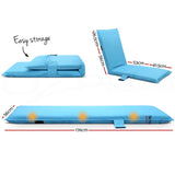 Artiss Floor Lounge Sofa Camping Chair Blue - Front View