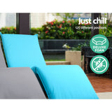 Artiss Floor Lounge Sofa Camping Chair Blue - Top-Down View