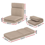 Artiss Floor Chair Sofa 1 Seater Linen Beige - Front View