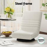 Artiss Floor Lounge Sofa Swivel Foldable Linen White - Top-Down View