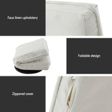 Artiss Floor Lounge Sofa Swivel Foldable Linen White - Rear View