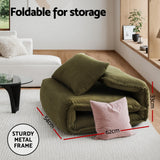 Artiss Floor Lounge Sofa Bed Foldable Green - 45-Degree Angle
