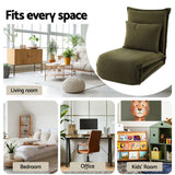 Artiss Floor Lounge Sofa Bed Foldable Green - Rear View