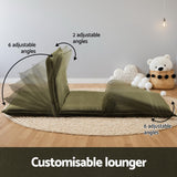 Artiss Floor Lounge Sofa Bed Foldable 2 Seater Green - Top-Down View