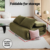 Artiss Floor Lounge Sofa Bed Foldable 2 Seater Green - 45-Degree Angle