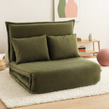 Artiss Floor Lounge Sofa Bed Foldable 2 Seater Green - Close-Up Angle