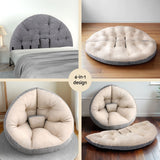 Artiss Floor Lounge Sofa Bed Chair Foldable Washable Beige - 45-Degree Angle