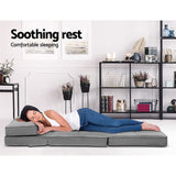 Artiss Floor Lounge Single Sofa Bed Grey Fabric - Top-Down View