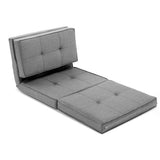 Artiss Floor Lounge Single Sofa Bed Grey Fabric - Low Angle