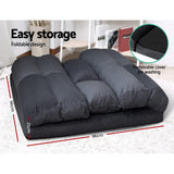 Artiss Floor Lounge Sofa Bed 2-seater Charcoal Suede - Rear View