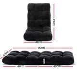 Artiss Lounge Sofa Bed Flannel Fabric Black - Front View