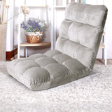 Artiss Lounge Sofa Bed Flannel Fabric Grey