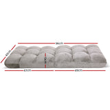 Artiss Lounge Sofa Bed Flannel Fabric Grey - Front View