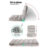 Artiss Lounge Sofa Bed Flannel Fabric Grey - 45-Degree Angle