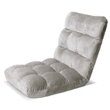 Artiss Lounge Sofa Bed Flannel Fabric Grey - Low Angle