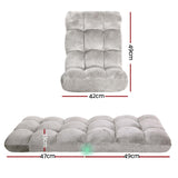 Artiss 4X Lounge Sofa Bed Flannel Fabric Grey - Front View