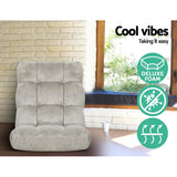 Artiss 4X Lounge Sofa Bed Flannel Fabric Grey - Side View