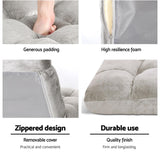 Artiss 4X Lounge Sofa Bed Flannel Fabric Grey - Rear View
