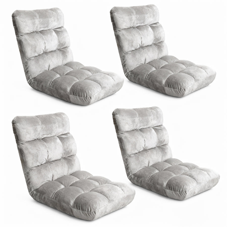 Artiss 4X Lounge Sofa Bed Flannel Fabric Grey