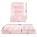 Artiss 2PCS Floor Lounge Sofa Bed Flannel Fabric Pink