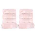 Artiss 2PCS Floor Lounge Sofa Bed Flannel Fabric Pink