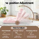 Artiss 2PCS Floor Lounge Sofa Bed Flannel Fabric Pink - Top-Down View