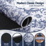 Artiss 120 cm Roung Rugs for Living Room Pad-Free Dense Dot Backing Stops Slipping & Robot Vacuum Friendly, Vintage Carpet for Reading Nook Dining Area, 100% Polyester Washable - Side View