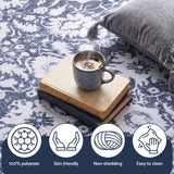 Artiss 120 cm Roung Rugs for Living Room Pad-Free Dense Dot Backing Stops Slipping & Robot Vacuum Friendly, Vintage Carpet for Reading Nook Dining Area, 100% Polyester Washable - Top-Down View