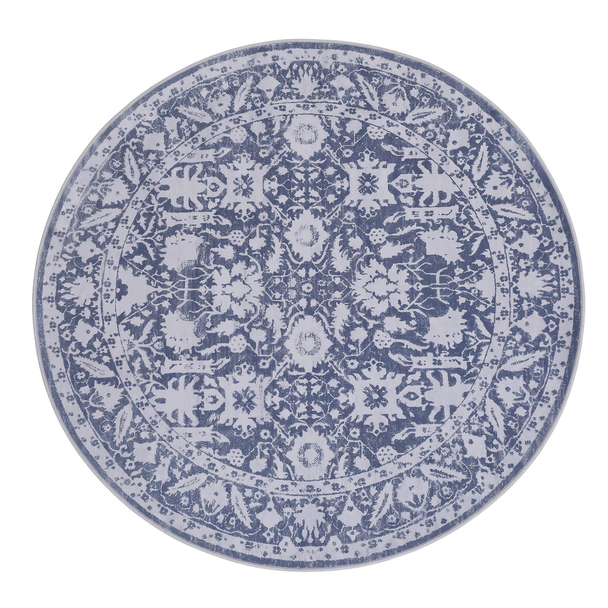 Artiss 120 cm Roung Rugs for Living Room Pad-Free Dense Dot Backing Stops Slipping & Robot Vacuum Friendly, Vintage Carpet for Reading Nook Dining Area, 100% Polyester Washable