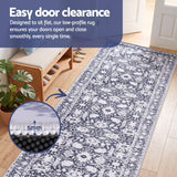 Artiss 60 x 300 cm Runner Rugs for Hallway Bedroom Pad-Free Dense Dot Backing Stops Slipping & Robot Vacuum Friendly, Vintage Carpet for Reading Nook Dining Area, 100% Polyester Washable - Rear View