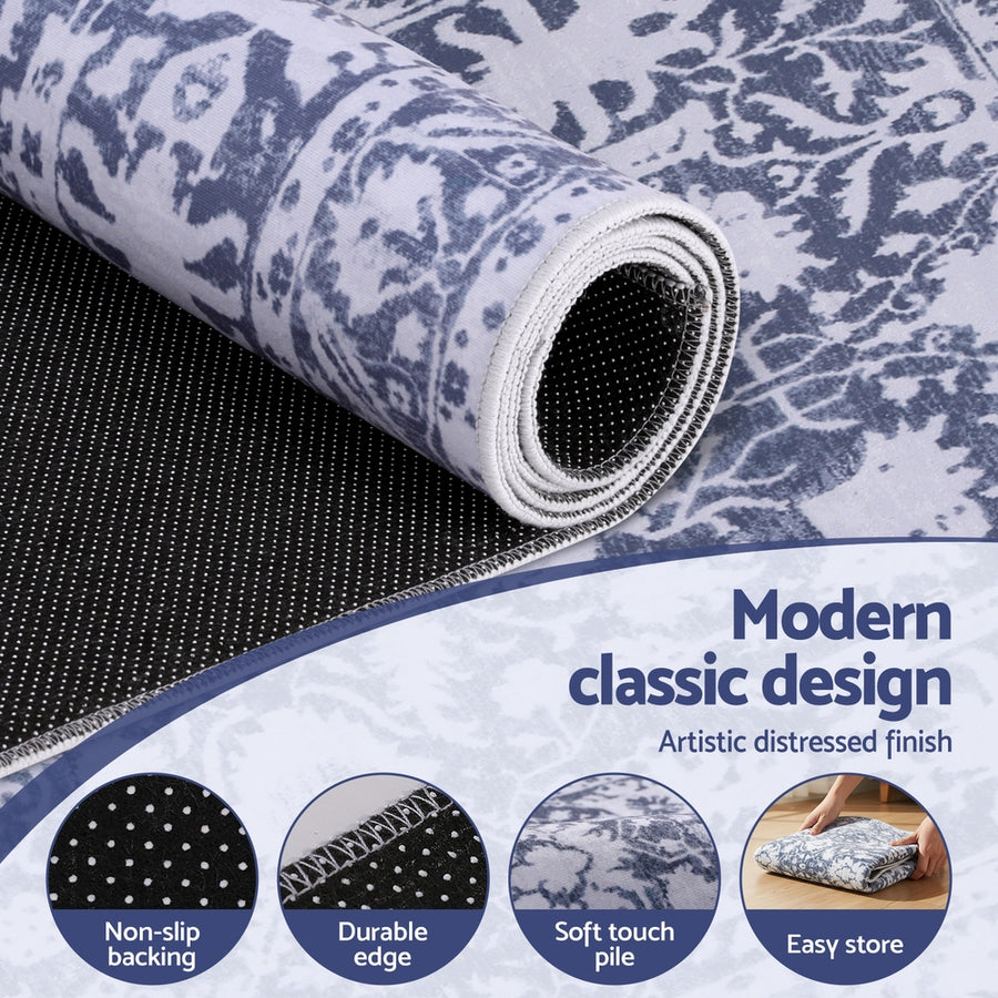 Artiss Hallway Runner Rug 80X300cm Soft Velvet Washable Modern Kitchen Mat
