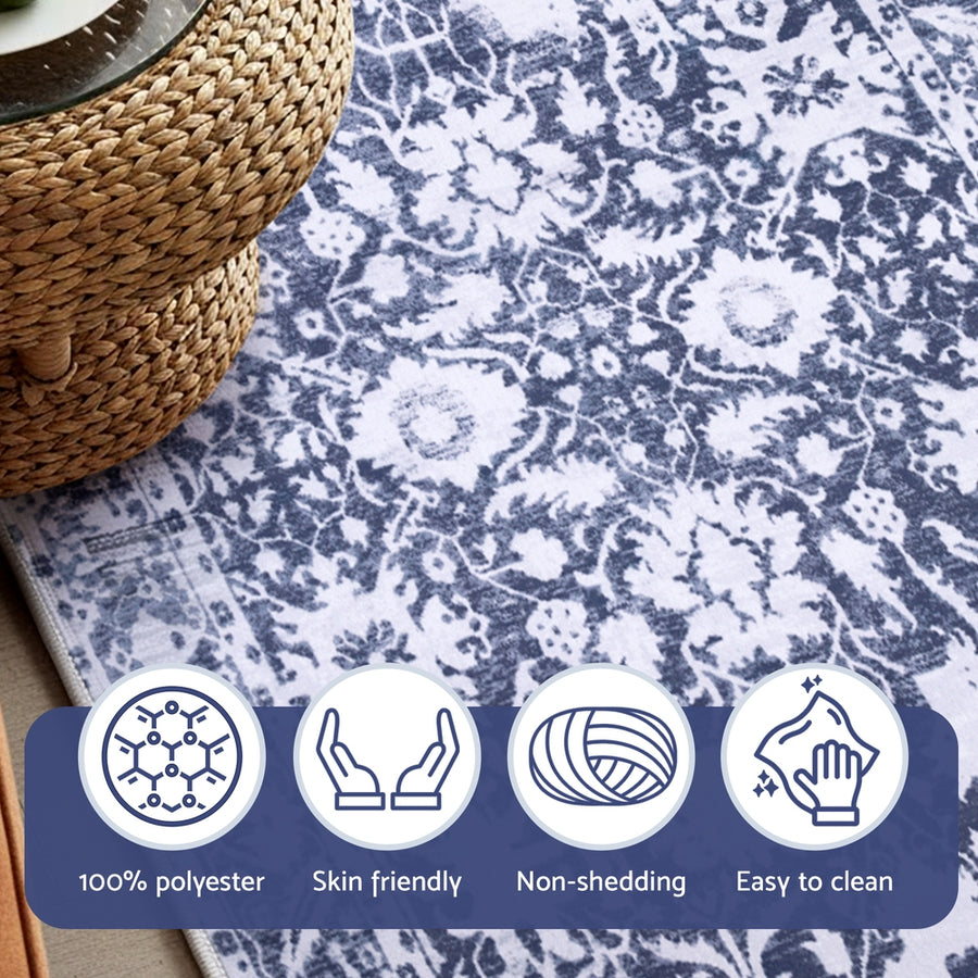 Artiss Hallway Runner Rug 80X300cm Soft Velvet Washable Modern Kitchen Mat