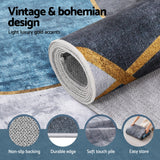 Artiss Washable Floor Rug 160X230cm Large Geometric Area Rug Modern Floor Carpet - Top-Down View