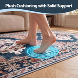Artiss 60 x 120 cm Washable Runner Area Rug No Hard Glue Quilt-Like Soft for Home Decor, 0.5cm Ultra-Thin Pet Friendly Bohemian Medallion Bedroom Carpet - Close-Up Angle