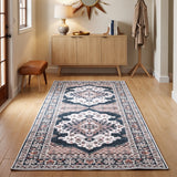 Artiss 60 x 120 cm Washable Runner Area Rug No Hard Glue Quilt-Like Soft for Home Decor, 0.5cm Ultra-Thin Pet Friendly Bohemian Medallion Bedroom Carpet - Low Angle