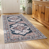 Artiss 80 x 180 cm Washable Runner Area Rug No Hard Glue Quilt-Like Soft for Home Decor, 0.5cm Ultra-Thin Pet Friendly Bohemian Medallion Bedroom Carpet