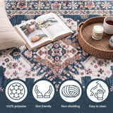 Artiss 80 x 180 cm Washable Runner Area Rug No Hard Glue Quilt-Like Soft for Home Decor, 0.5cm Ultra-Thin Pet Friendly Bohemian Medallion Bedroom Carpet