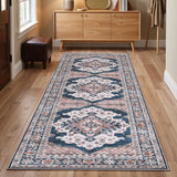 Artiss 80 x 300 cm Washable Runner Area Rug No Hard Glue Quilt-Like Soft for Home Decor, 0.5cm Ultra-Thin Pet Friendly Bohemian Medallion Bedroom Carpet - Low Angle