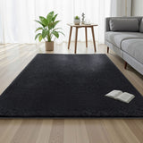 Artiss Floor Rug 140x200cm Plush Area Shaggy Rug Living Room Bedroom Carpet Black - Close-Up Angle
