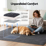 Artiss Floor Rug 140x200cm Plush Area Shaggy Rug Living Room Bedroom Carpet Grey - Top-Down View