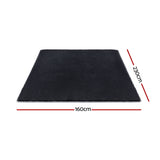 Artiss Floor Rug 160x230cm Plush Area Shaggy Rug Living Room Bedroom Carpet Black - Front View