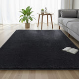 Artiss Floor Rug 160x230cm Plush Area Shaggy Rug Living Room Bedroom Carpet Black - Close-Up Angle