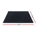 Artiss Floor Rug 200x230cm Plush Area Shaggy Rug Living Room Bedroom Carpet Black - Front View