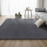 Artiss Floor Rug 200x230cm Plush Area Shaggy Rug Living Room Bedroom Carpet Grey - Close-Up Angle