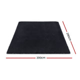 Artiss Floor Rug 200x290cm Plush Area Shaggy Rug Living Room Bedroom Carpet Black - Front View