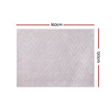 Artiss Rug 120x160cm Area Rug Washable Mat Large Carpet Microfiber Ripple - Front View