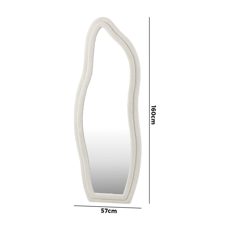 Oikiture Full Length Mirror Boucle Floor Mirrors 160cm