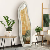 Oikiture Full Length Mirror Boucle Floor Mirrors 160cm - Front View